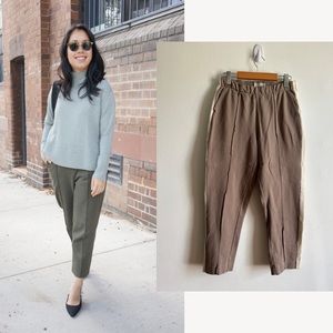 Everlane Dream Light Brown White Side Strip Jogger Pants